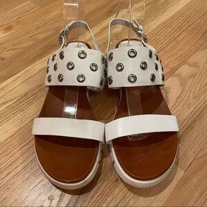 Van Eli white leather grommet summer sandals 11